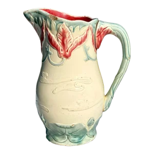 Majolica Lily Pads Pitcher Choisy Le Roi, 1870’s