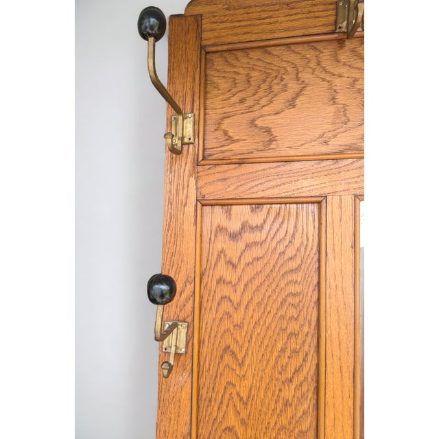 Antique Douglas Fir Arts and Crafts Mission Style Hall Tree For Sale - Image 9 of 11