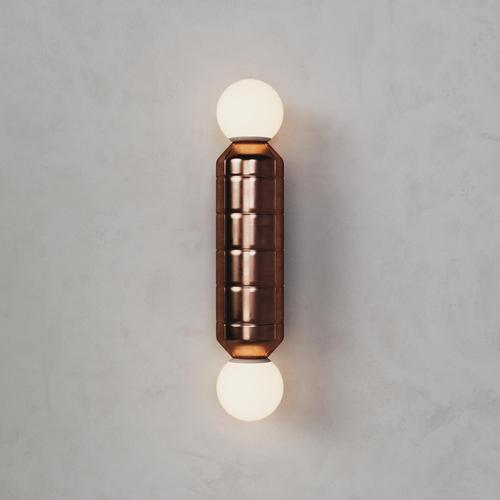 Gold Navazi Medium Wall Lamp in Scorched Coal Ceramic and Glass by Svitanok For Sale - Image 8 of 18