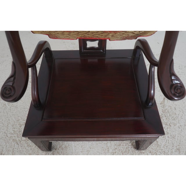 Pair of Vintage Chinese Rosewood Carved Armchairs For Sale - Image 17 of 18