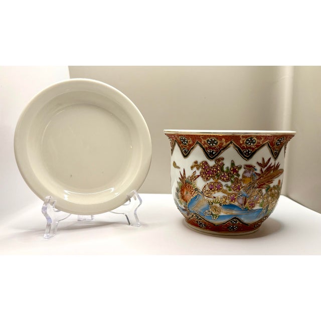 Chinoiserie Chinoiserie Planter With Birds, Flowers and Bamboo For Sale - Image 3 of 12