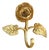 Mid-Century Modern French Rose Flower Hooks in Gilded Brass, 1950s For Sale