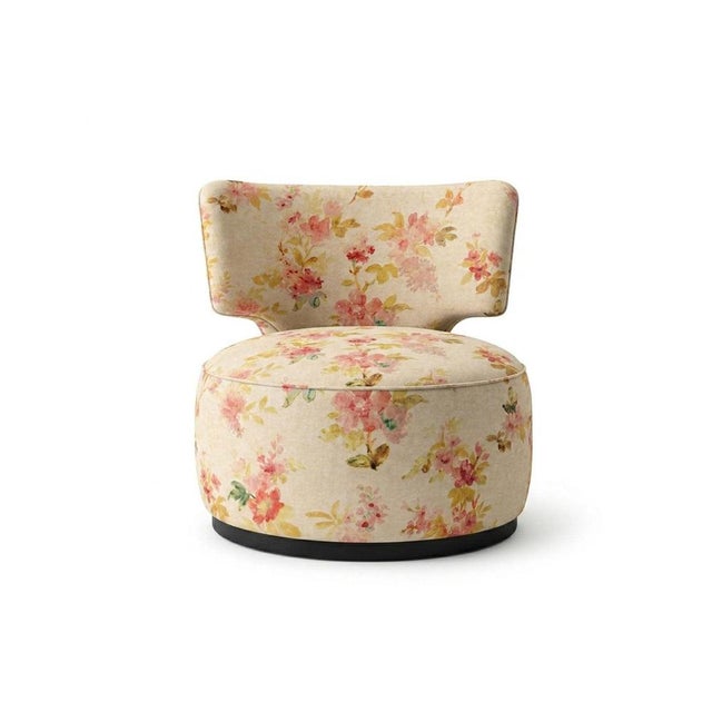 Capricho Swivel Chair Creme Ditsy by Moanne For Sale - Image 6 of 6