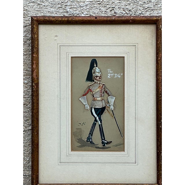 Antique Cavalry Officer Illustration in Wood Frame For Sale - Image 13 of 14