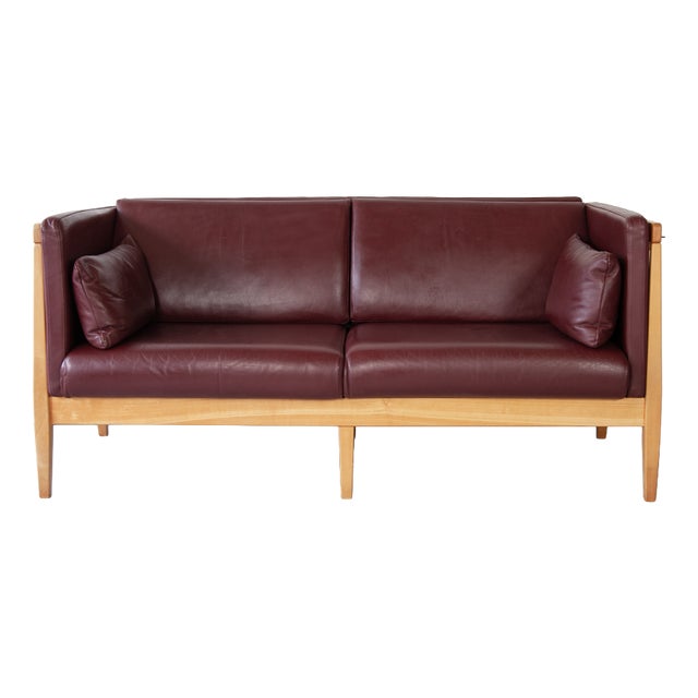 Danish Leather Sofa, 1960s For Sale