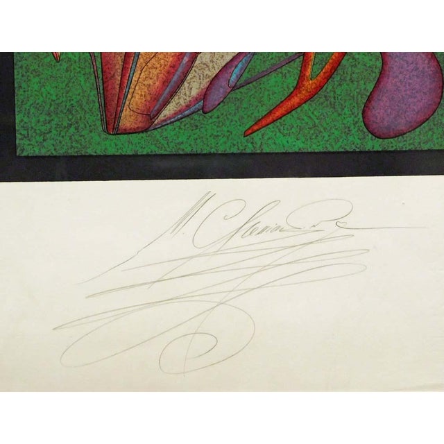 Paper Mikail Chemiakin "Untitled"flowers Hand Signed Lithograph on Paper Custom Framed For Sale - Image 7 of 7
