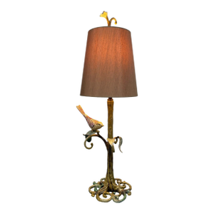 2007 Jay Strongwater Swarovski Crystal Enamel Bird Lamp, Signed