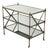 Italian Midcentury Patinated Metal Trolley with Mirrored Shelves and Casters For Sale