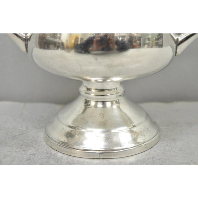 Silver Vintage Leonard Small Silver Plated Trophy Cup Urn Champagne Chiller Ice Bucket For Sale - Image 8 of 15