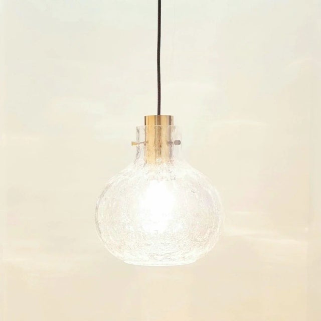 1960s Mid-Century Bubble Glass & Brass Pendant/Ceiling Light by Helena Tynell for Limbur 1960s For Sale - Image 5 of 10
