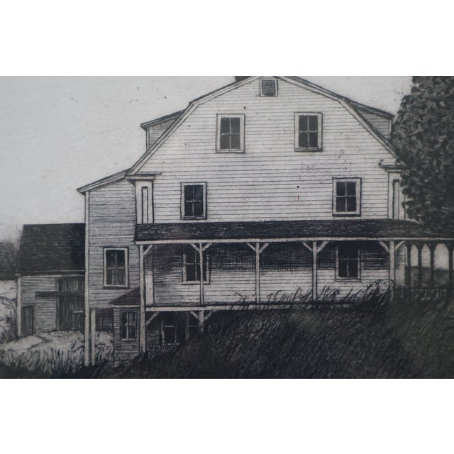 Woody Gruber “Deer Isle Landscape” Signed 1975 Drypoint Etching 49/75 For Sale - Image 11 of 18