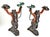 Early 20th Century Candlestick Pair - Large Antique Hand Painted Bronze Frogs For Sale - Image 5 of 18