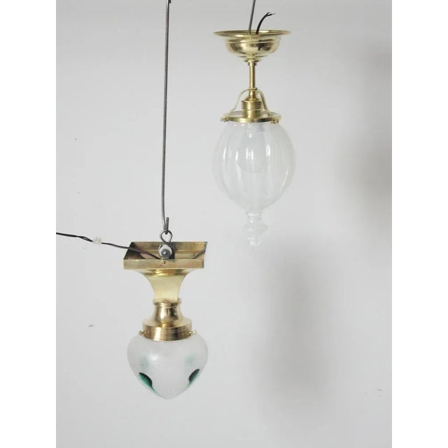 Art Nouveau Brass Ceiling Light, Austria, 1910s For Sale - Image 11 of 13