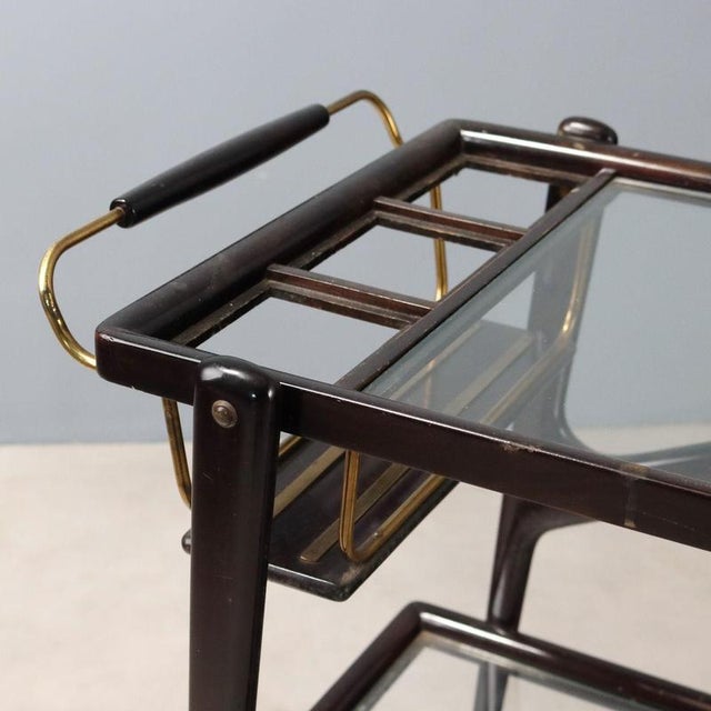 Trolley with Double Glass Shelves, 1950s For Sale - Image 3 of 9