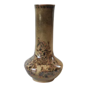 Mexican Folk Art Pottery Vase W/ Owl Motif