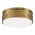 Thomas O'Brien for Visual Comfort Signature Hicks 5.5" Solitaire Flush Mount in Hand-Rubbed Antique Brass with White Glass For Sale