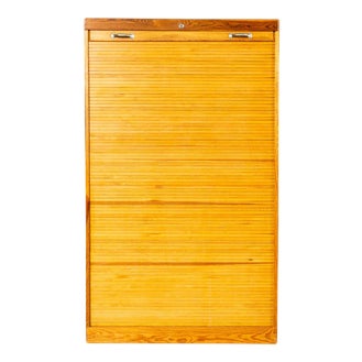 Vintage Roll-Top Filing Cabinet For Sale