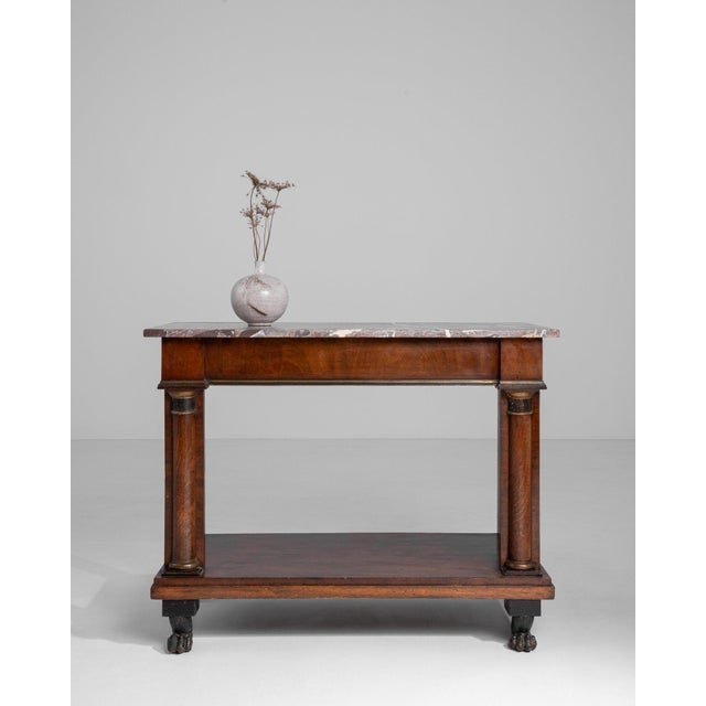 19th Century 19th Century France Empire Brown Wood Console Table For Sale - Image 5 of 11