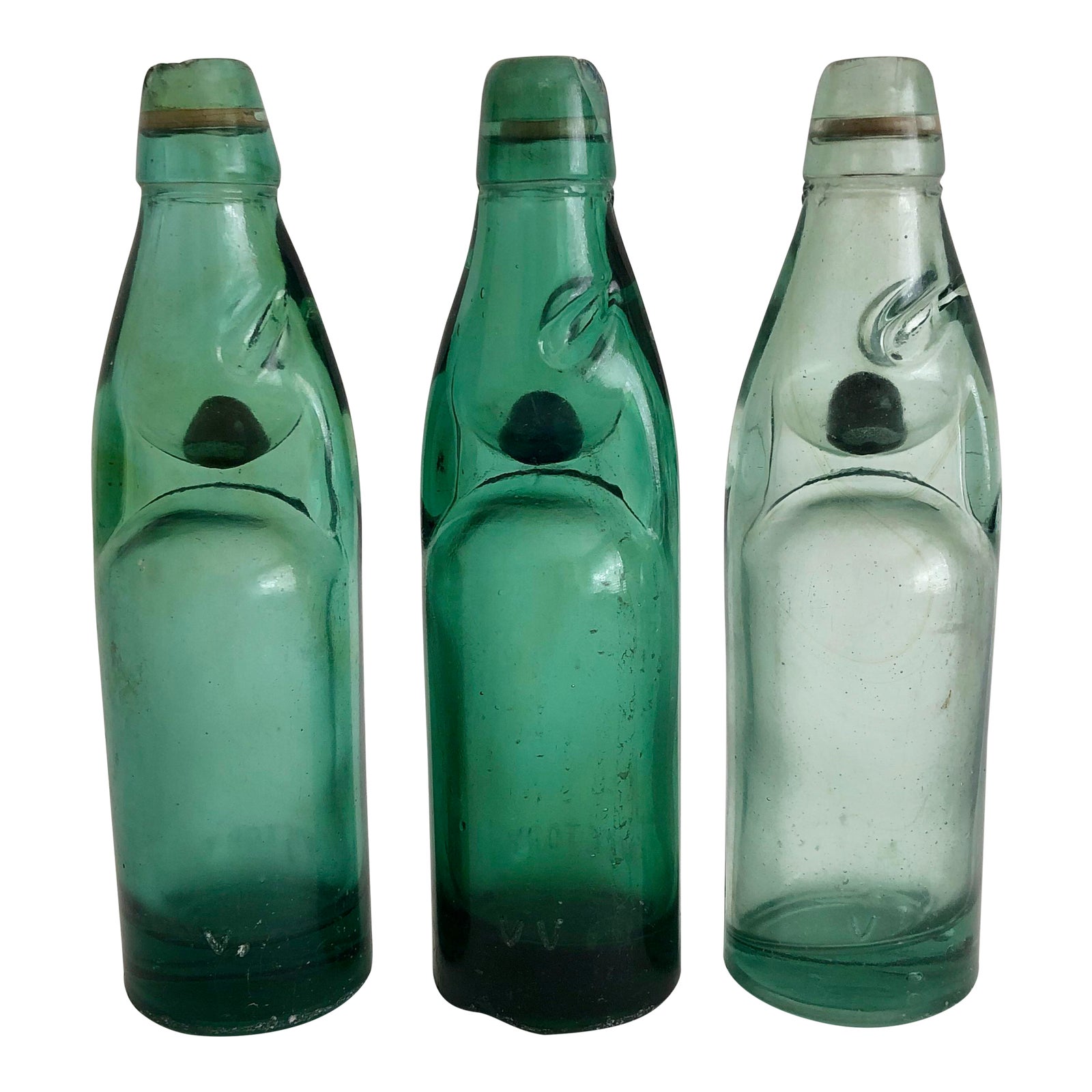 Vintage Codd Neck Soda Bottles Set of 3 Chairish