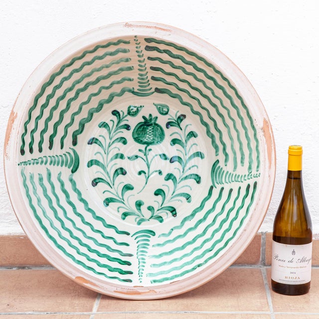 Spanish Hand-Painted Ceramic Wall Bowl, 2010s For Sale - Image 3 of 13