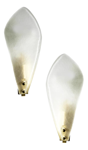 Italian Sanded Leaf Murano Glass Wall Sconces by Simoeng for Simoeng, Set of 2