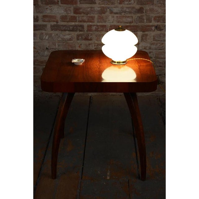 Mid-Century Table Lamp in Brass and Glass, Czech, 1960s For Sale - Image 9 of 10