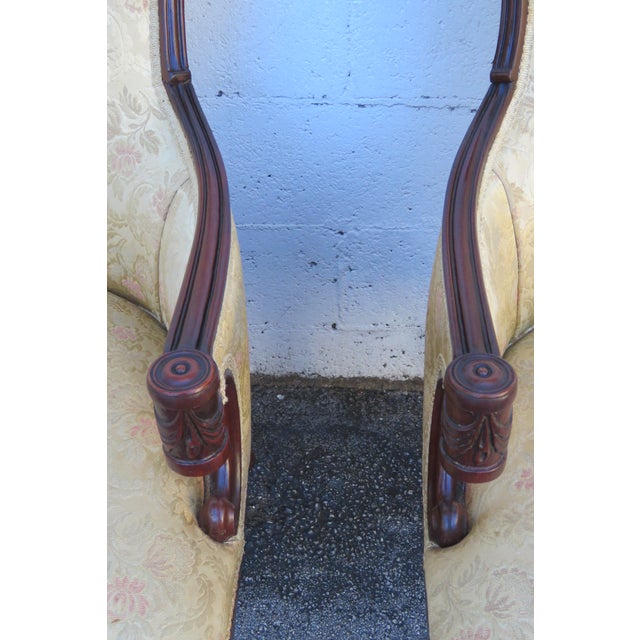 1940s Carved Mahogany Fireplace Living Bed Room Side Chairs a Pair 6277 For Sale - Image 11 of 18