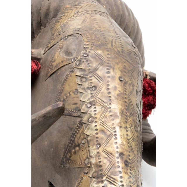 Wood and Metal Plate Marka Ram Mask For Sale - Image 10 of 11
