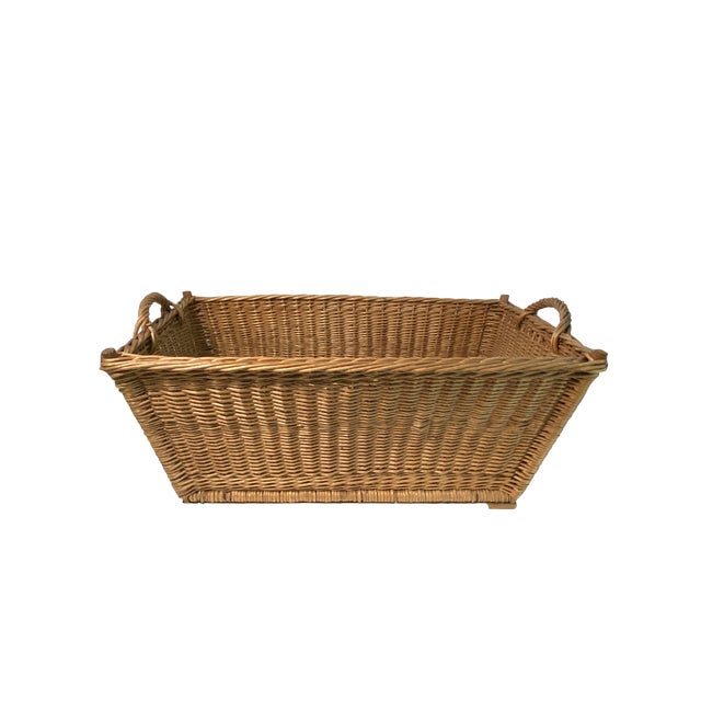 French Country 1960s French Woven Market Basket For Sale - Image 3 of 8