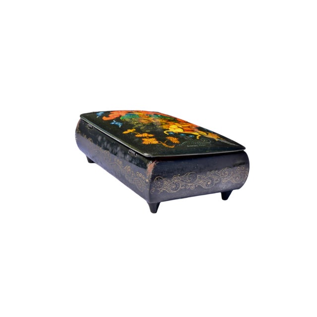 Folk Art Mid 20th Century Painted Lacquer Box-Bogatyr Warrior For Sale - Image 3 of 10