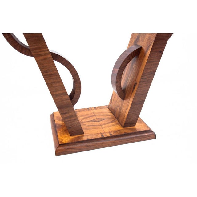 Brown Art Deco Console, Poland, 1950s For Sale - Image 8 of 11