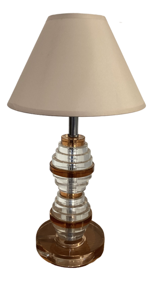 Vintage Glass Table Lamp, Italy, 1970s