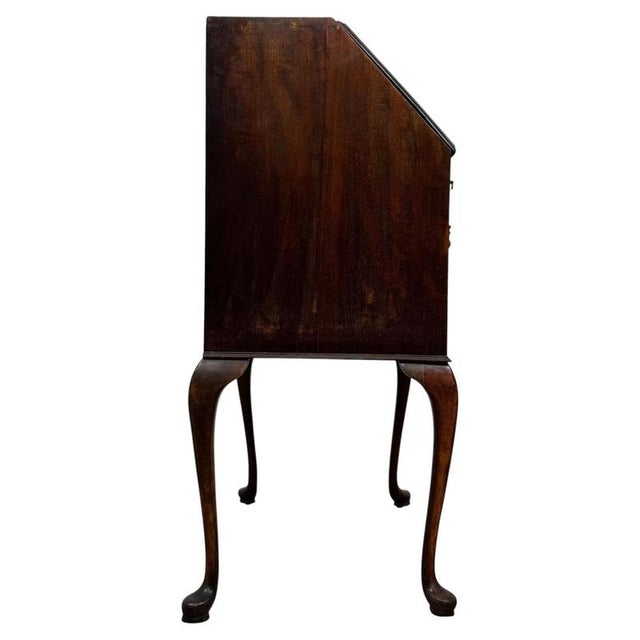 Brown Small Antique English Edwardian Mahogany Secretaire For Sale - Image 8 of 14