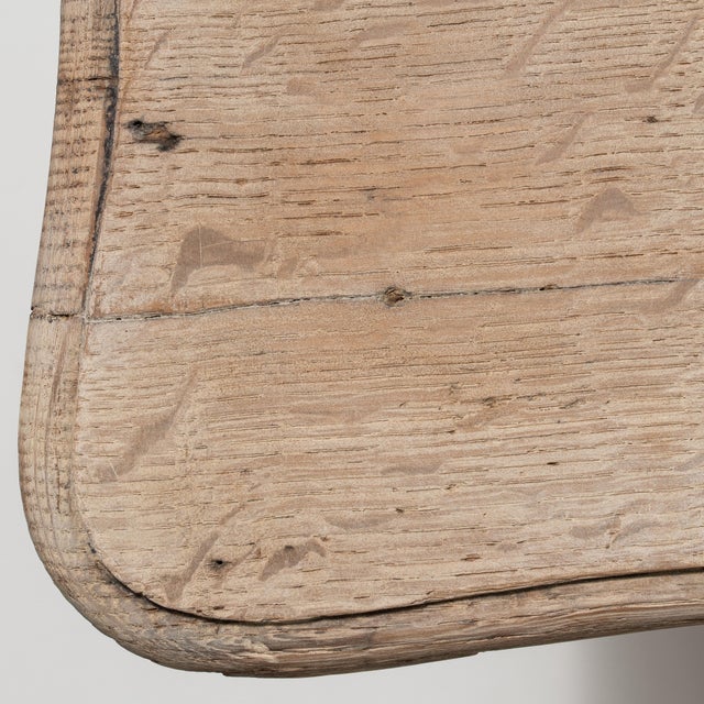 French 19th Century France Louis XV Antique White Oak Side Table For Sale - Image 3 of 15