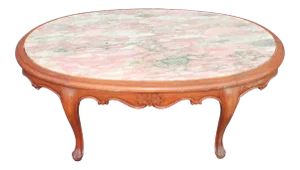 C. 1960's Vintage Marble Top Coffee Table Louis XVI Style