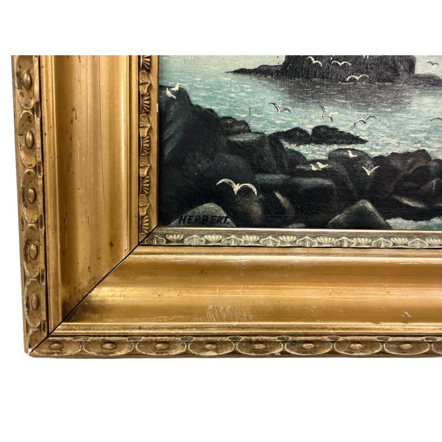 Antique Scottish Maritime Seascape Oil Painting of Oban Bay by Herbert - Framed For Sale - Image 4 of 7