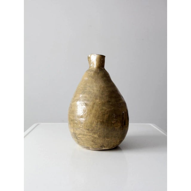 Vintage Large Free Form Studio Pottery Vase For Sale - Image 4 of 13