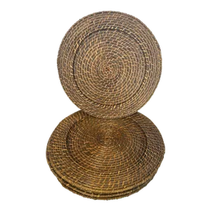 Set of 4 Woven Rattan Plate Chargers