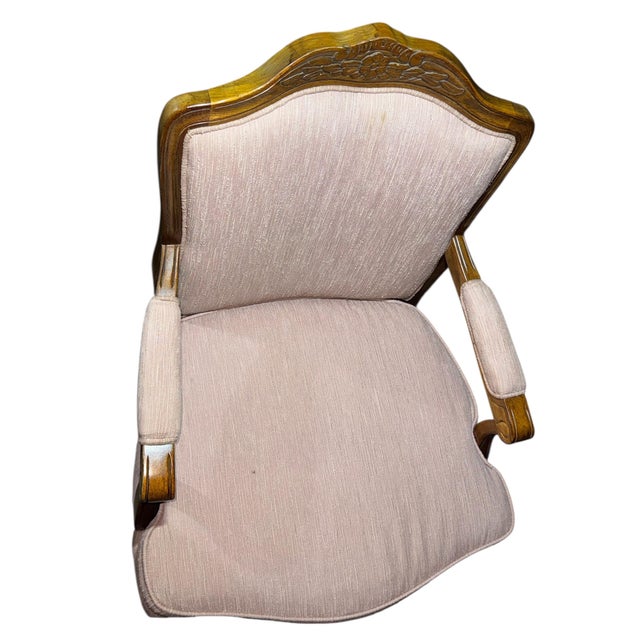 1970s Bernhardt French Provincial Carved Bergère Armchair For Sale - Image 11 of 13