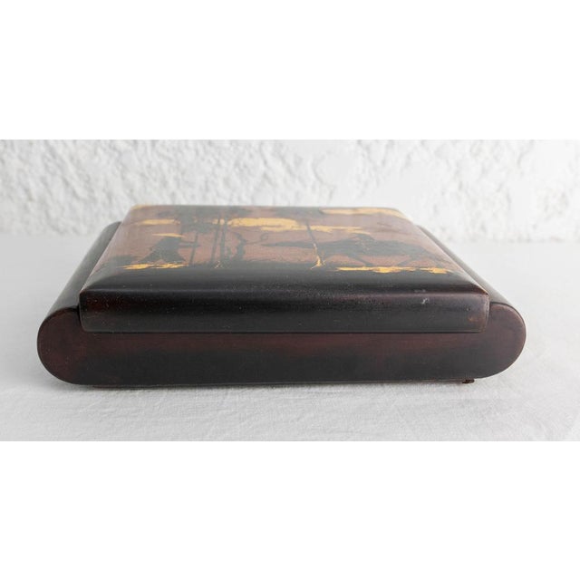 Lacquered Jewels Box in Velvet, 1960 For Sale - Image 3 of 9