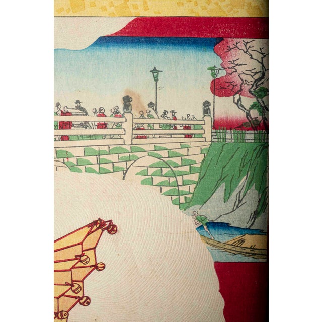 Japanese 1877 Toyohara Kunichika Meiji Japanese Woodblock Print of Ichikawa Danjuro IX For Sale - Image 3 of 16