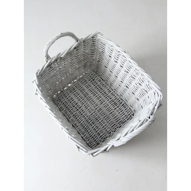 Vintage Large White Storage Basket For Sale - Image 6 of 13
