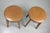 Mid-Century Modern Set of Mid-Century Brown Leatherette Stool For Sale - Image 3 of 9