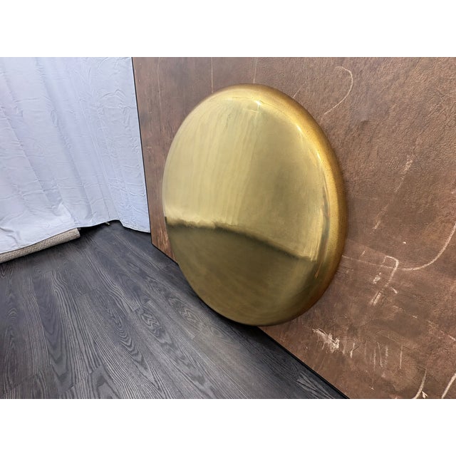 Rh Restoration Hardware Nuvola Round Mirror 48" Diameter | Polished Metal | Lightly Antiqued Mirror Finish For Sale - Image 13 of 18