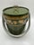 Vintage 1960s Ceramic Hollywood Regency Green & Gold Vinyl Ice Bucket With Handle For Sale - Image 11 of 11