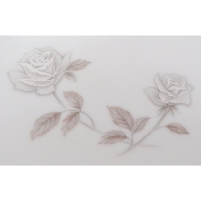 1960s Noritake China Rosay Pattern 6216 Dinnerware Setting For 12 With Lots of Platinum Trim- 73 Pie For Sale - Image 15 of 18