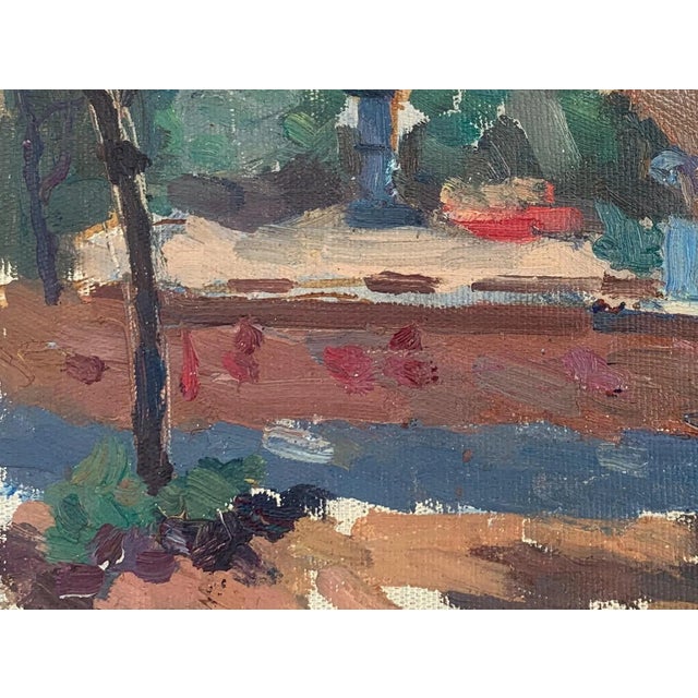 1960s Vintage Urban Oil Painting: Ukrainian Cityscape, 1960 Art For Sale - Image 5 of 6