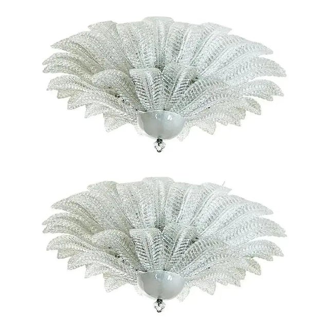 Glass Venetian Murano Glass Flush Mounts from Simoeng, Set of 2 For Sale - Image 7 of 12