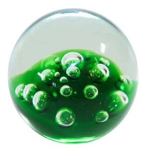 Kosta Boda Green and Clear Art Glass Collectable Paperweight