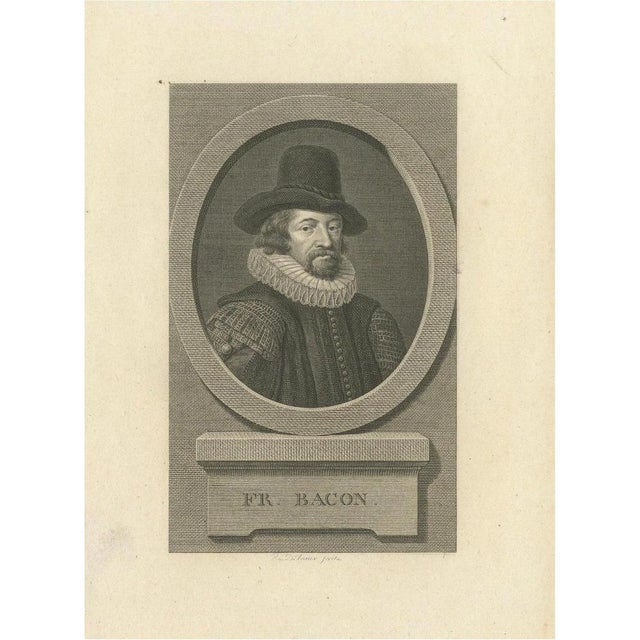 R. Delvaux, Portrait of Sir Francis Bacon, Late 18th Century, Engraving For Sale - Image 10 of 10